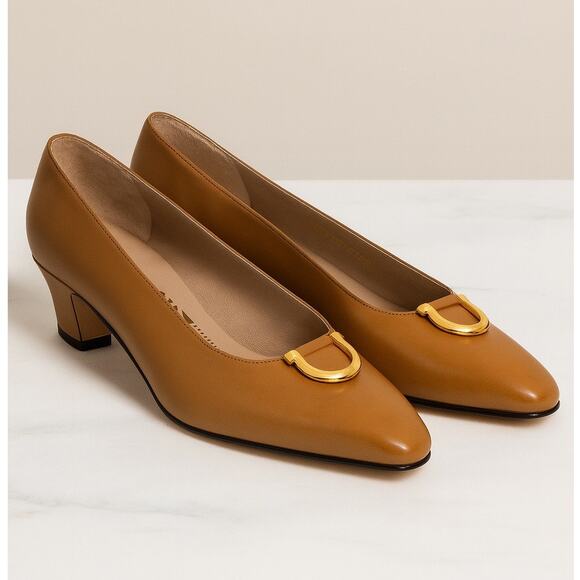 Salvatore Ferragamo Leather Buckle Pumps